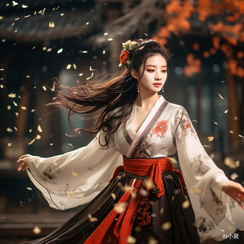 Breathtaking Asian Girl Dancing in Fashion Editorial Style