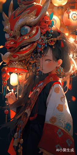 Tibetan Girl in Elaborate Costume: A Close-Up Illustration with Rich, Realistic Colors