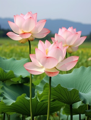 荷花（学名：Nelumbo sp.；英文名称：Lotus Flower）：属山龙眼目、莲科，是莲属中2个物种“莲花”和“黄莲花”及众多人工培育品种的通称。[19]是多年生水生草本花卉。地下茎长而肥厚，有长节，叶盾圆形。花期6至9月，单生于花梗顶端，花瓣多数，嵌生在花托穴内，有红、粉红、白、紫等色，或有彩纹、镶边。坚果椭圆形，种子卵形。