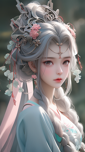 Exquisite Beauty: Asian Anime Female Character in Tang Dynasty Style