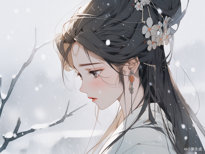 雪中唐风少女