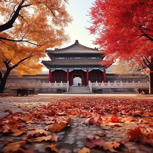 Autumn Palace Museum, like a beautiful picture scroll, showing the magnificent palace and colorful autumn leaves. In this season, everything is stained with gold. Walking in the wide courtyard, you will see the trees full of red leaves, as if in a fairyland. The ancient buildings and autumn leaves of each other, the picture is so beautiful, as if through time and space, back to the ancient royal prosperity.