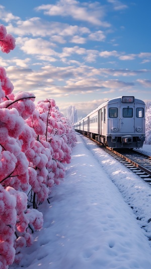 唯美的32k雪景，高清画质下的大路