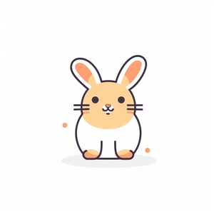 An icon of a rabbit , line art, in the style of line drawing style, vector illustration, editorial illustrations, white background, flat illustrations, charming character illustrations,simple details, playful character design, simple, minimalist