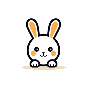 Charming Rabbit: Minimalist Line Art Illustration