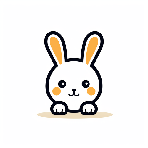 Charming Rabbit: Minimalist Line Art Illustration