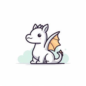 Dragon: Line Art Illustration with Playful Charm