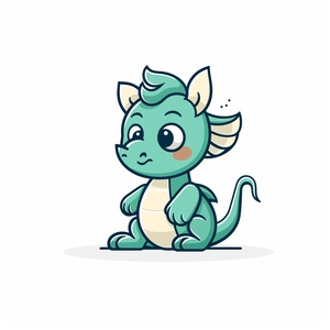 An icon of a dragon, line art, in the style of line drawing style, vector illustration, editorial illustrations, white background, flat illustrations, charming character illustrations,simple details, playful character design, simple, minimalist