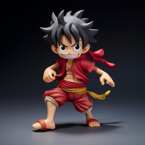 Playful Monkey D. Luffy Figure with Precise Detailing