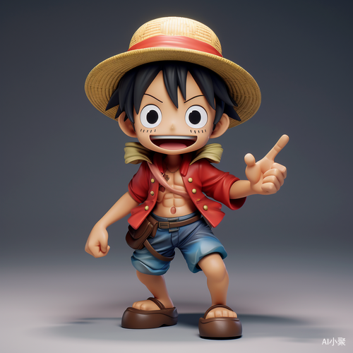 Playful Monkey D. Luffy Figure with Precise Detailing