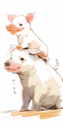 小猪骑小狗
