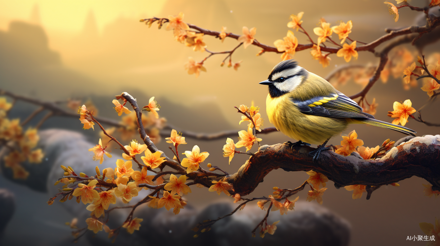 Wintersweet Tree with Two Little Birds