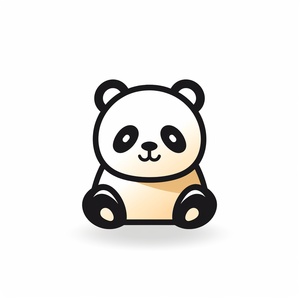 Charming Line Art Panda Illustration