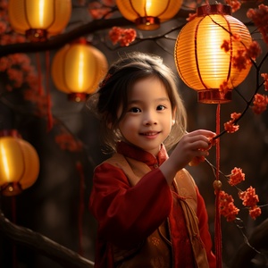 Surreal Dragon and Plum Blossoms: A Beautiful Chinese Girl in Hanfu