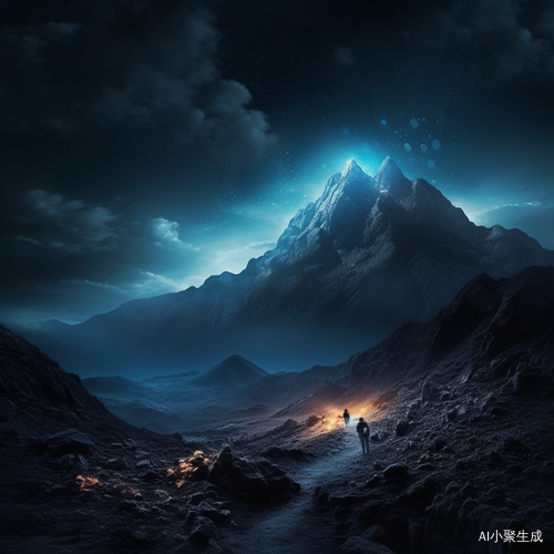 山顶与山脉间的烟熏背景