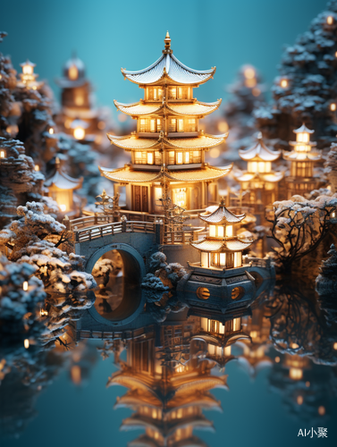 Dreamy Cityscapes: Miniature Japanese Temple