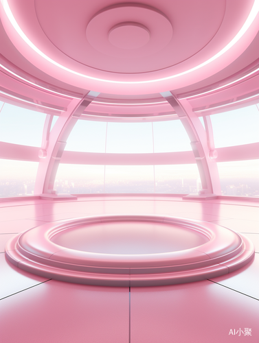 Futuristic Pink Round Environment with Super Detail