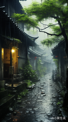 江南烟雨之近景