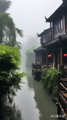 江南水乡，烟雨朦胧