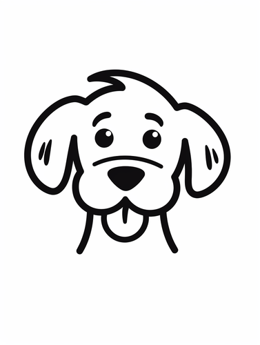 Minimalist Vector Illustration of Charming Dog