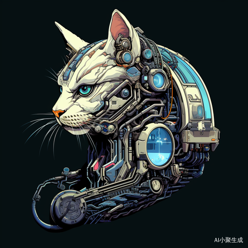 科技感摩托上的赛博猫与机械护手