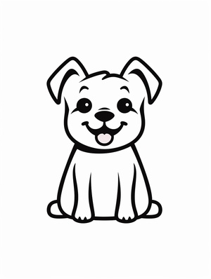 An icon of a dog , line art, in the style of line drawing style, vector illustration, editorial illustrations, white background, flat illustrations, charming character illustrations,simple details, playful character design, simple, minimalist