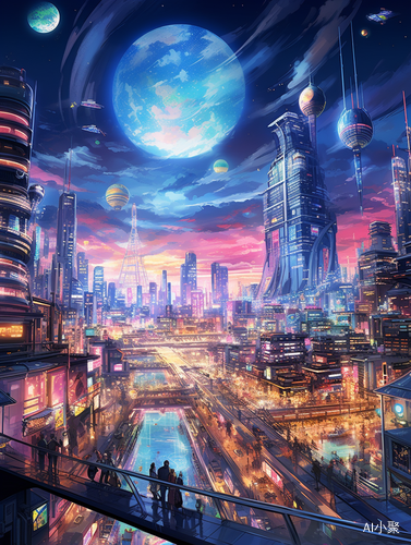 Dystopian Night: A Cyberpunk City of Neon and Enhancement