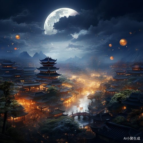 明亮的月光洒满中华大地