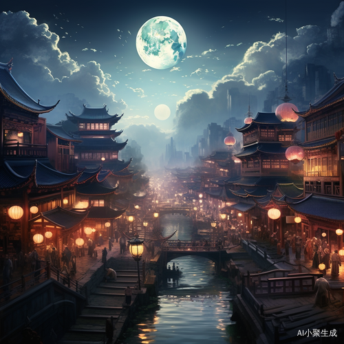 明亮的月光洒满中华大地