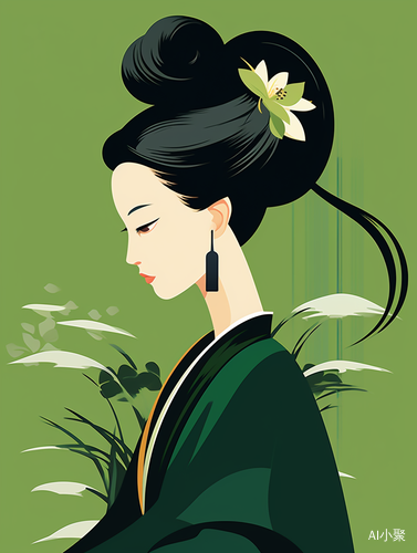 Minimalist Oriental Beauty: Playful Cartoon Illustrations