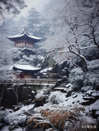 积雪覆茅屋，僧居清更清