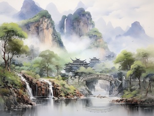 中国画中的自然风景