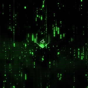 ASCII黑客帝国亮绿色发光特效纯黑背景