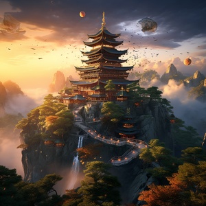 Epic Chinese Ancient Temple: A Midjourney of Fantasy and Martial Arts