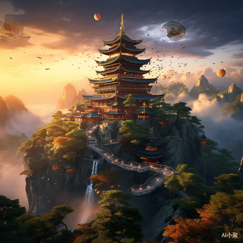 Epic Chinese Ancient Temple: A Midjourney of Fantasy and Martial Arts