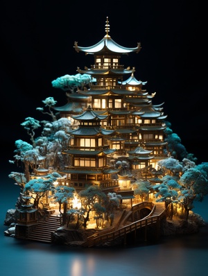 Dreamlike Delicacy: Miniature Asian Pagoda