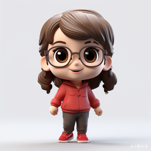 可爱婴儿表情符号POP-MART设计棕色头发
