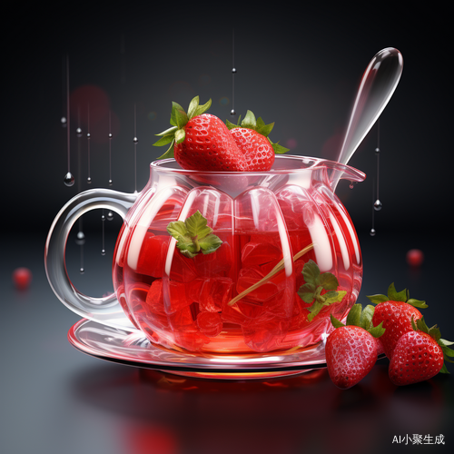 草莓波波果茶加草莓和小果冻
