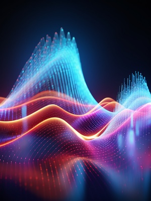 Abstract Digital Wave Particle and Futuristic Music Background