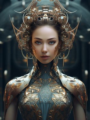 Beautiful Female Android with Cinematic Style