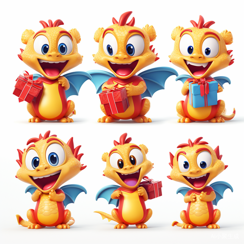 Cute Dragon Emoji Package: Spring Festival Animated Elements