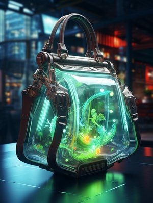 Mechanical Handbag with Cyberpunk Style and High Detail