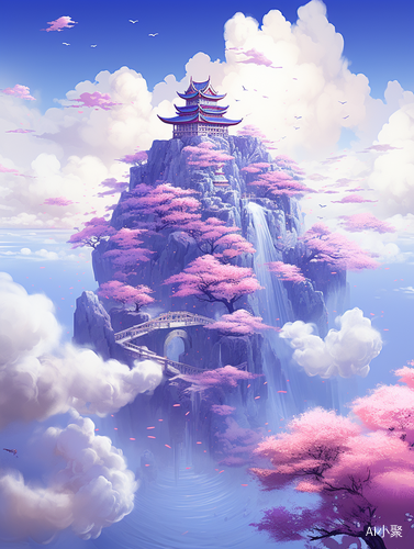 Purple Lavender Flowers: A Surrealist Island in Cloudcore