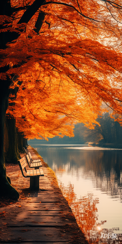 Autumn Trees: Light Orange and Light Gold, Bold Color Schemes in Dutch Tradition