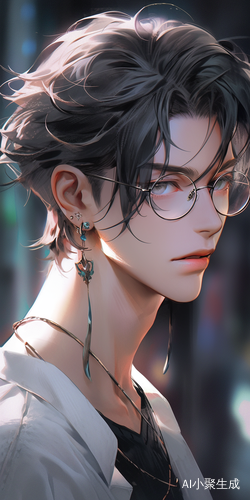现代痞帅少年微微抬眸
