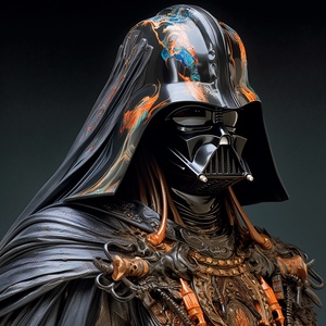 Realistic Ming Dynasty Warrior with Darth Vader Helmet