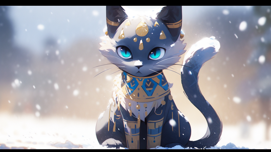 古老感下的超现实CG雪猫：奔跑在金字塔与古罗马神庙内