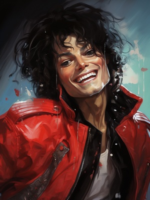 a comically exaggerated portrait of a micheal jackson,highlighting humorous and quirky features. Embrace caricature-like elements and playful exaggeration to bring out the humor in the subject's appearance - v6.0-s 50- style raw