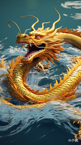 Golden Chinese Dragon: A CG Animation of Mythological Loneliness