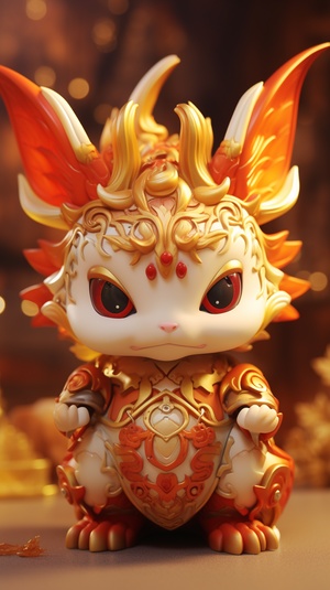 Ultra High Definition 3D Rendering of Cute Ceramic Kirin